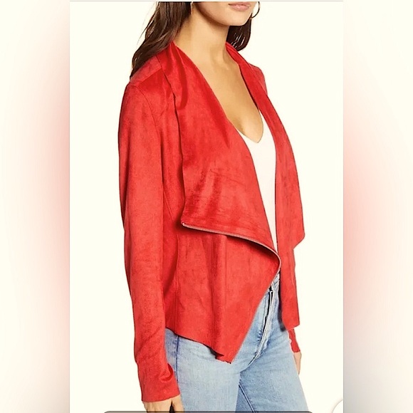 Blank NYC Faux Suede Jacket in Red, Size XS - Picture 2 of 6